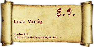 Encz Virág névjegykártya
